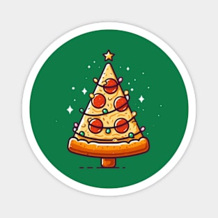 Pizza Slice Christmas Tree Magnet